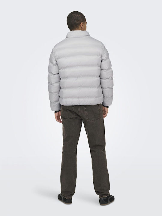 Μπουφάν Puffer Αντιανεμικό Γκρι, Vapor Blue