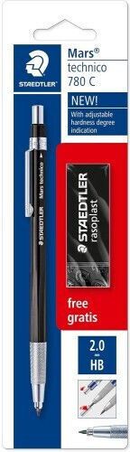Staedtler Staedtler Mechanical Pencil Mars Technico 780 C Bkp6 Lead Hb 2 Mm Black 780 C Bkp6