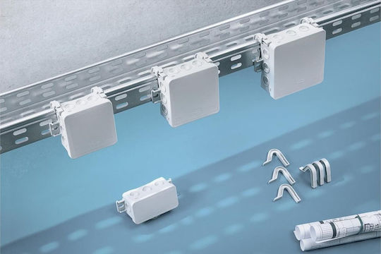 Simet Surface-Mounted Box 75x40x75mm Integrated Gland Self-Sealing Fastbox&amphook Series Gray IP54 Ns5 35360102