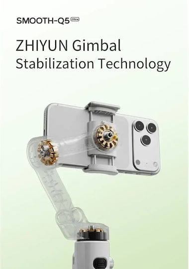 Zhiyun Smooth Q5 Ultra Combo Phone Gimbal with 3 Axis Stabilization and 13.5 Operating Hours Gray
