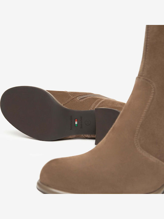 Leder Stiefeletten Damen Beige