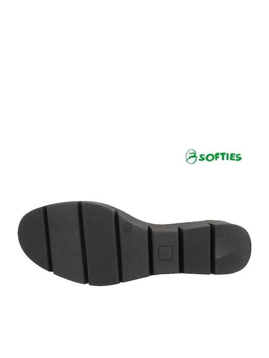Ghete de Piele Dama cu Platformă Negre