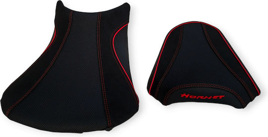 Honda Hornet500 2024 Anti-Slip Alcantara Carbon Seat Cover Red Stitches Paiping Logo