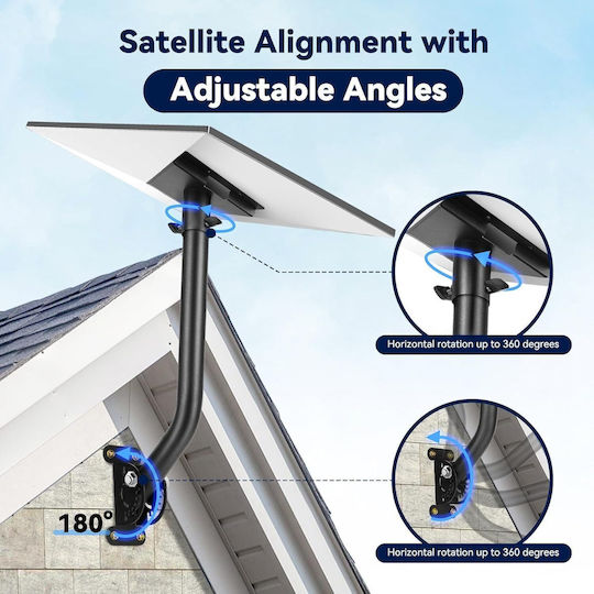 Starlink Gen 3 Antenna Mount 360° Adjustable Bracket Fixing Accessories Stable Durable Metal Black