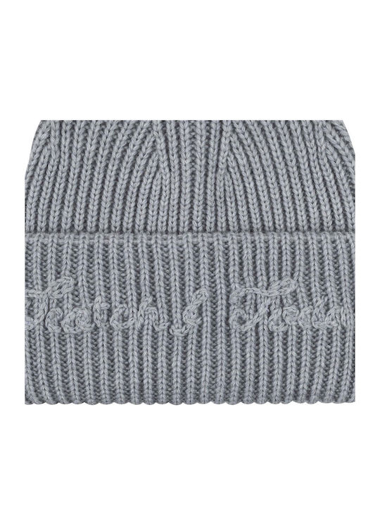 Beanie Unisex Σκούφος Πλεκτός σε Γκρι χρώμα