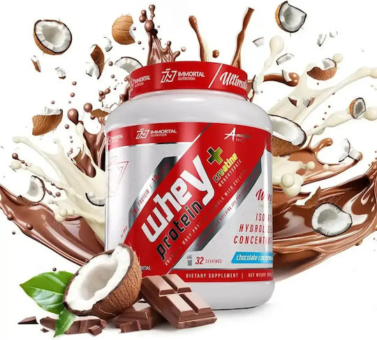 Immortal Nutrition Whey Protein + Creatine Protein Molke mit Kreatin & Geschmack Schokolade-Kokosnuss 1kg