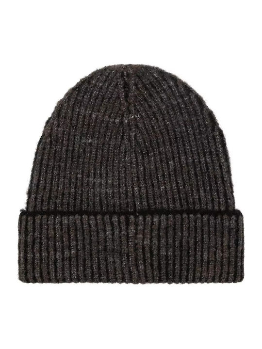 Beanie Unisex Σκούφος με Rib Πλέξη σε Μαύρο χρώμα