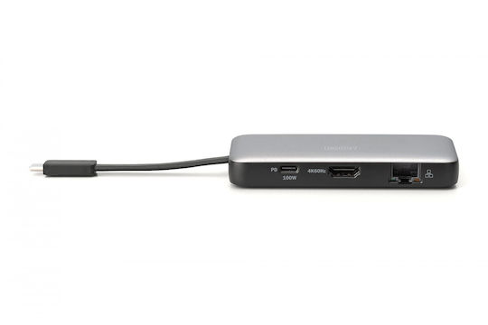 Digitus USB-C Docking Station με HDMI 4K PD Ethernet Γκρι (DA-70916)