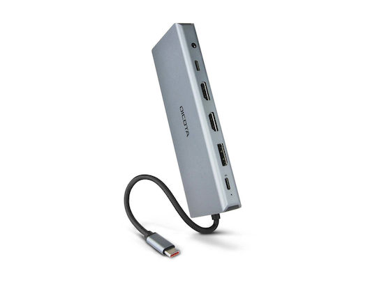Dicota USB-C Docking Station with HDMI 4K PD Ethernet Silver (D32065)