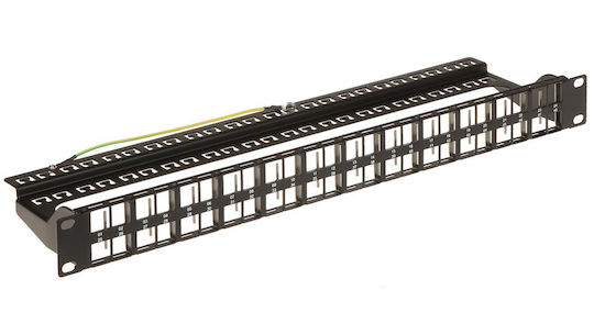 Delta Keystone Patch Panel für Rack 1U 19" 48 Ports Schwarz