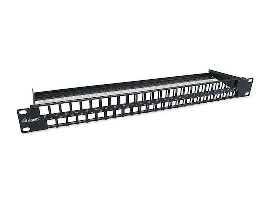 Equip Patch Panel Keystone για Rack 1U 19" cat6 Μαύρο