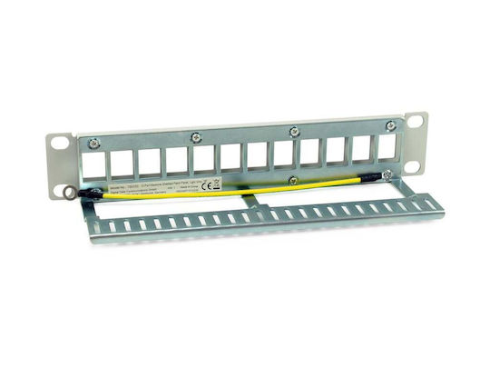 Equip Кийстоун пач панел за рафт 1U 10" 12 порта cat6a Сив