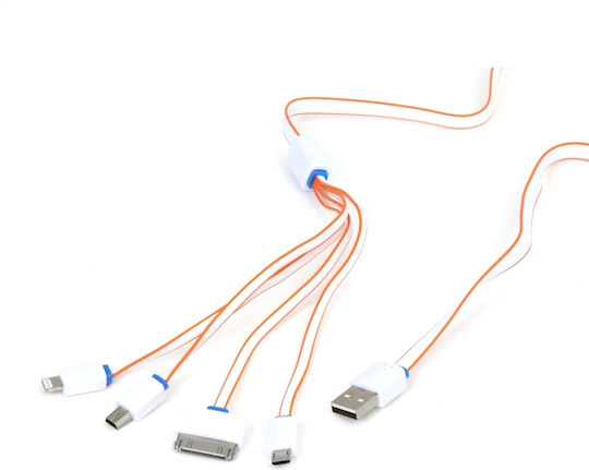 Omega Usb-a Regulär USB zu Micro-USB / Mini-USB / Blitzschlag Kabel Orange 1m