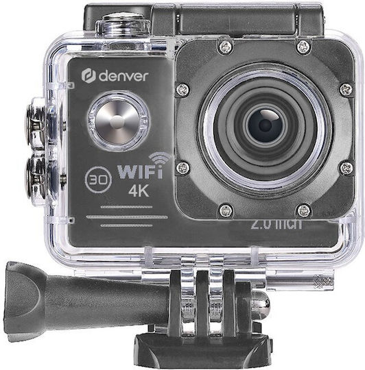 Denver ACK8064 Екшън камера 4K Ultra HD с Екран 2" и Wi-Fi Сива