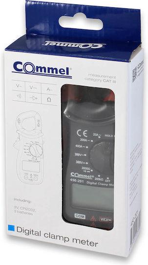 Commel Αμπεροτσιμπίδα Ψηφιακή 20A AC 450-201 με Ακροδέκτες