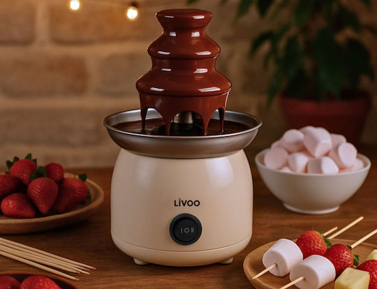 Livoo Brown Chocolate Fountain with 3 Flats 70W 15cm