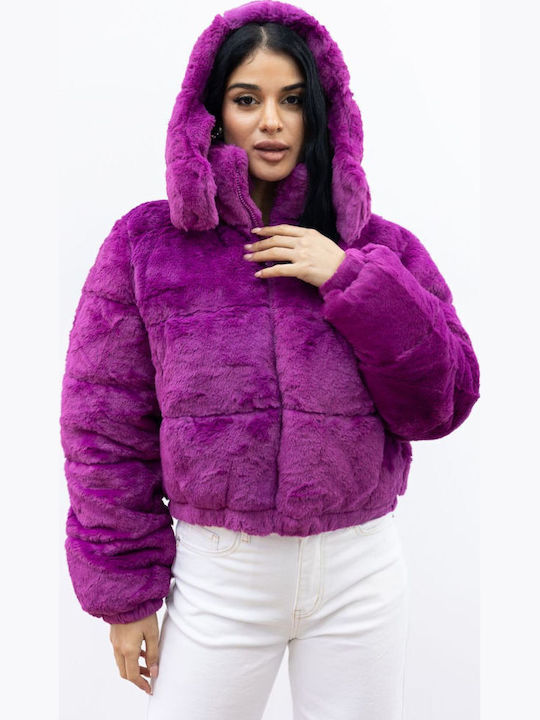Scurtă Blană de damă Fuchsia