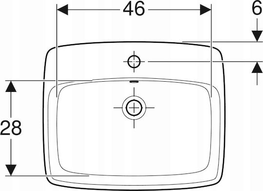 Geberit Selnova Επικαθήμενος Νιπτήρας Πορσελάνης 55x45x17cm