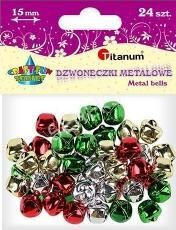 Titanum Metallic Decorative Bell for DIY Crafts 24pcs (Μiscellaneous colours)
