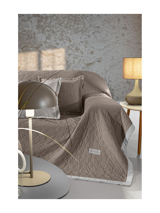 Guy Laroche Avalon Zweisitzer-Sofa Überwurf Samtig 170x250cm Grau
