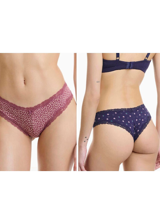 Bamboo Femei Brazilia 2Pack cu Dantelă