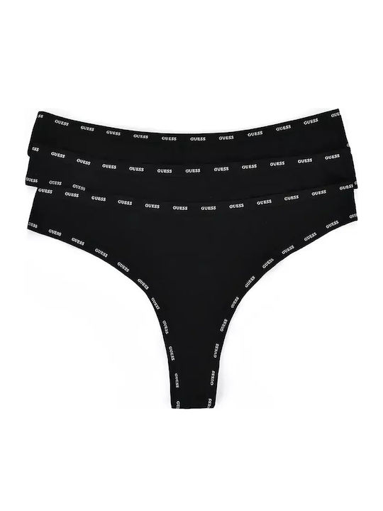 Βαμβακερά Women's String 3Pack Black