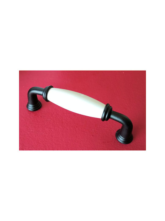TMC Handle Furniture made of Porcelain in White Color with Center Distance 128mm 2020-85-128-000 1pcs
