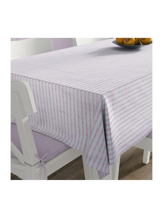 Dimcol Τραπεζομάντηλο Βαμβακερό Pink 140 White-pink 140x140εκ.