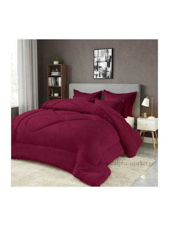 Alpha-Market Duvet Cover Queen 220x240cm Bordeaux 330 GSMGsm