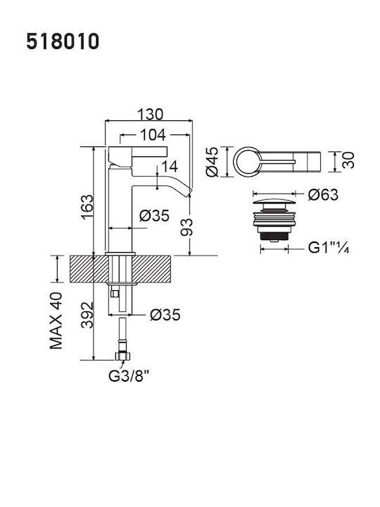 Armando Vicario Mooi Mixing Sink Faucet Black