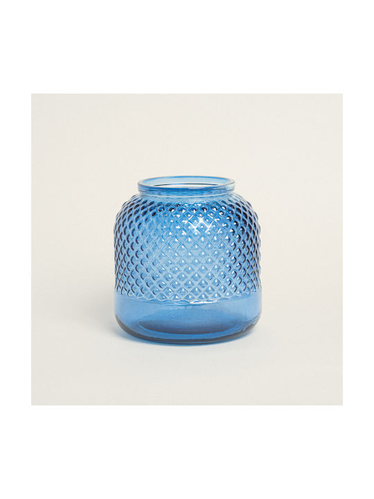 Geprägte Vase 19 x 19 cm Türkis Schönheit Zuhause