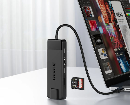 Lemorele TC93 USB-C Docking Station mit HDMI 4K PD Ethernet Schwarz