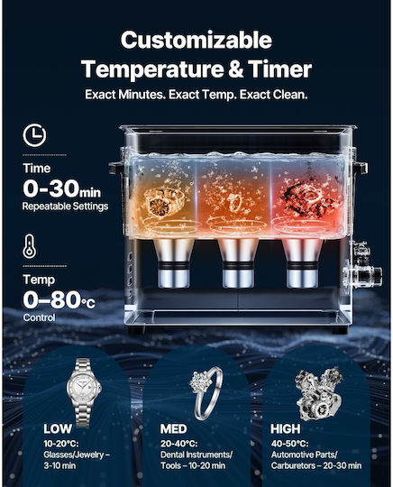 Vevor Ultrasonic Cleaner 10L Inox With Mechanical Timer