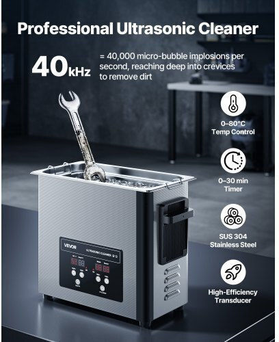 Vevor Ultrasonic Cleaner 6lt Inox With Mechanical Timer