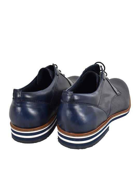 L'uomo Leder Herren Freizeitschuhe Blau