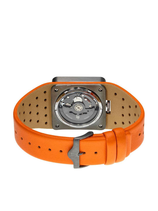 Lip Watches Men's Watch Automatic with Orange Leather Strap