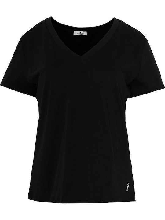 Damen Bluse Baumwolle Kurzärmelig Black