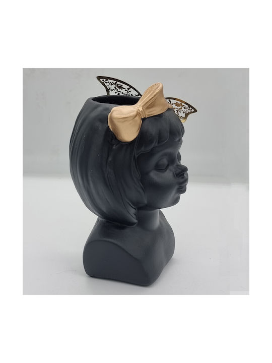 Velve Vază Decorativă Ceramică Negru 14x21cm 1buc
