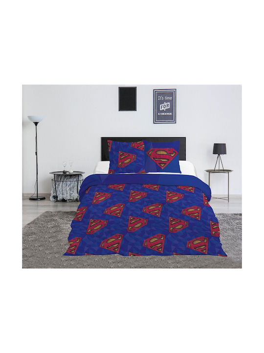 Superman Set Kinderbettbezug Übergröße Blue 240x220cm