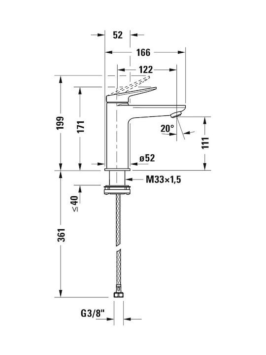 Duravit Αναμεικτική Μπαταρία Νιπτήρα Μπρονζέ