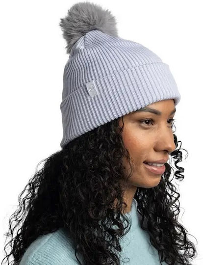 Pom Pom Beanie Unisex Beanie Knitted in Gray color