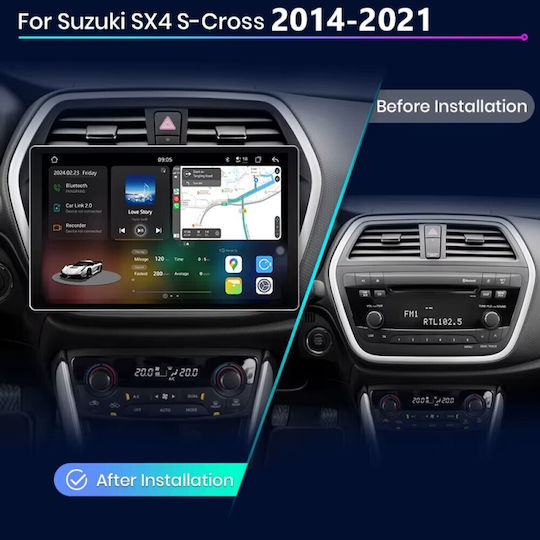 Ηχοσύστημα Αυτοκινήτου για Suzuki SX4 S-Cross 2014-2021 (Bluetooth/USB/WiFi/GPS/Apple-Carplay/Android-Auto) με Οθόνη Αφής 9"