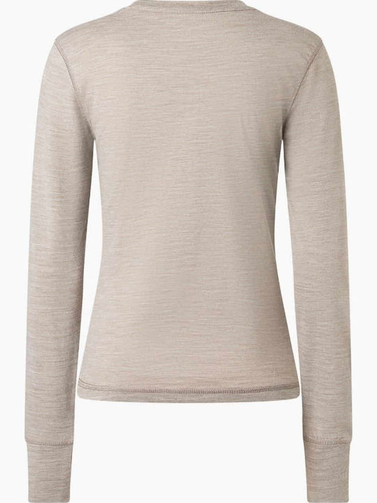 Super.Natural Bluza termica pentru femei cu maneci lungi Bej