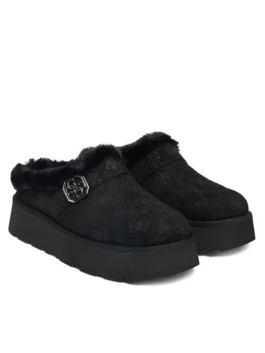 Mules with Chunky Heel in Black Color