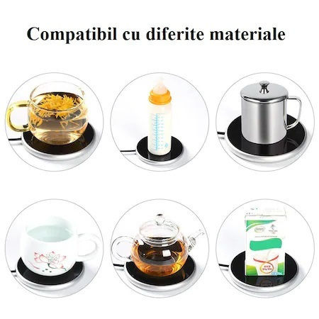 Smart Warmer Cană De Cafea Alte Băuturi Păstrând Băuturile Calde Ecran Lcd Butoane Tactile Roz