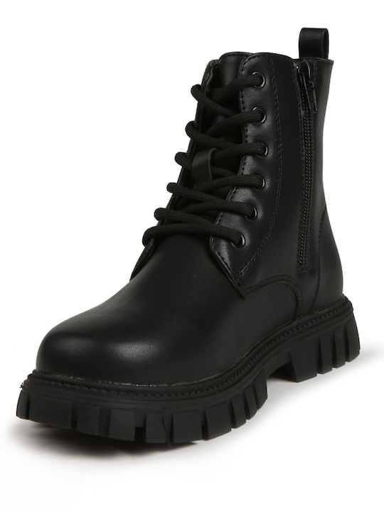 Kinderstiefel mit Schnürsenkeln Schwarz