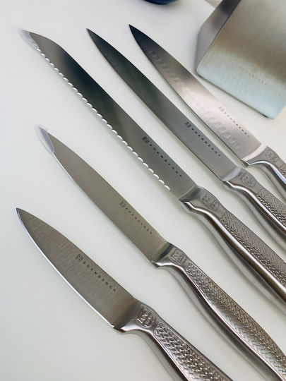 Edenberg Messerset mit Block aus rostfreiem Stahl 6Stück
