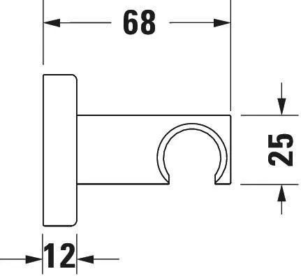Duravit Uv0620026046 Suport Pentru Cap De Duș Vizibil Universal Negru Mat