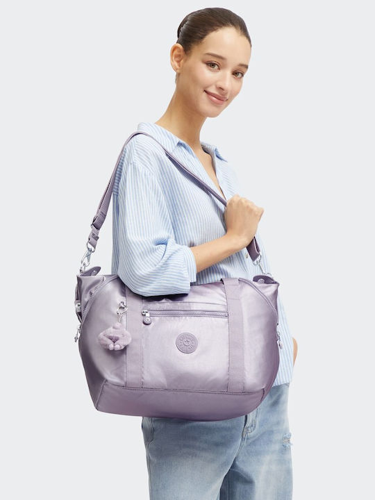 Metallic Γυναικεία Τσάντα Tote Χειρός Λιλά
