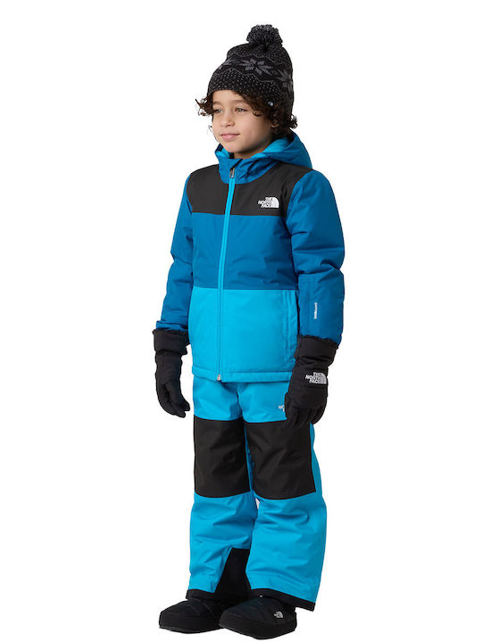 Waterproof Kids' Sports Jacket Windproof with Hood Petrol Blue Freedom